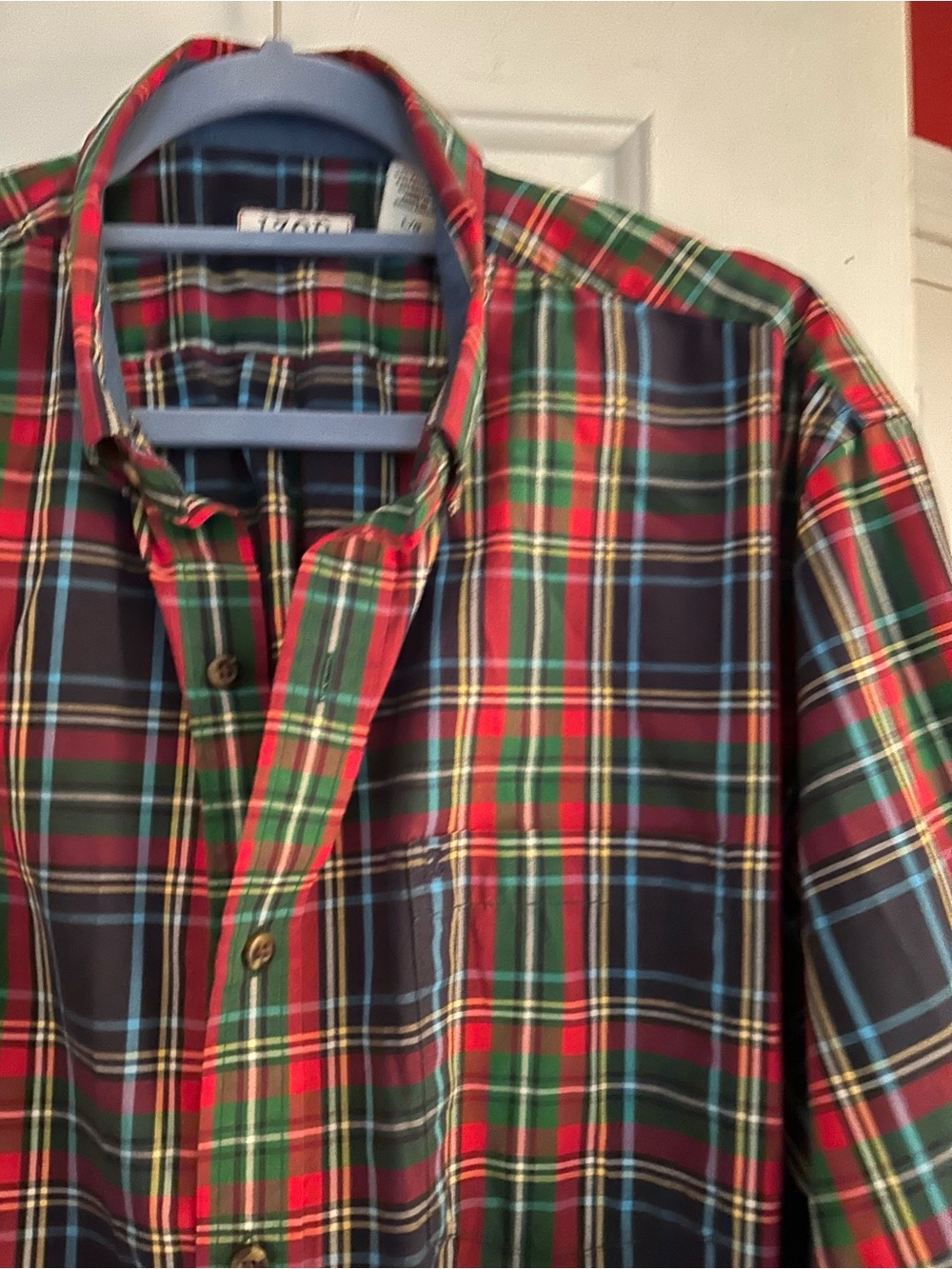 Izod Red, Green & Blue Plaid Button-Down Shirt